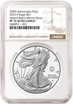 2025 P Silver Eagle Marine 250th Anniversary Privy NGC PF 70 Brown