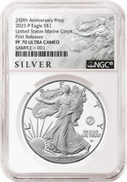 2025 P Silver Eagle Marine 250th Anniversary Privy NGC PF 70 First Releases ALS