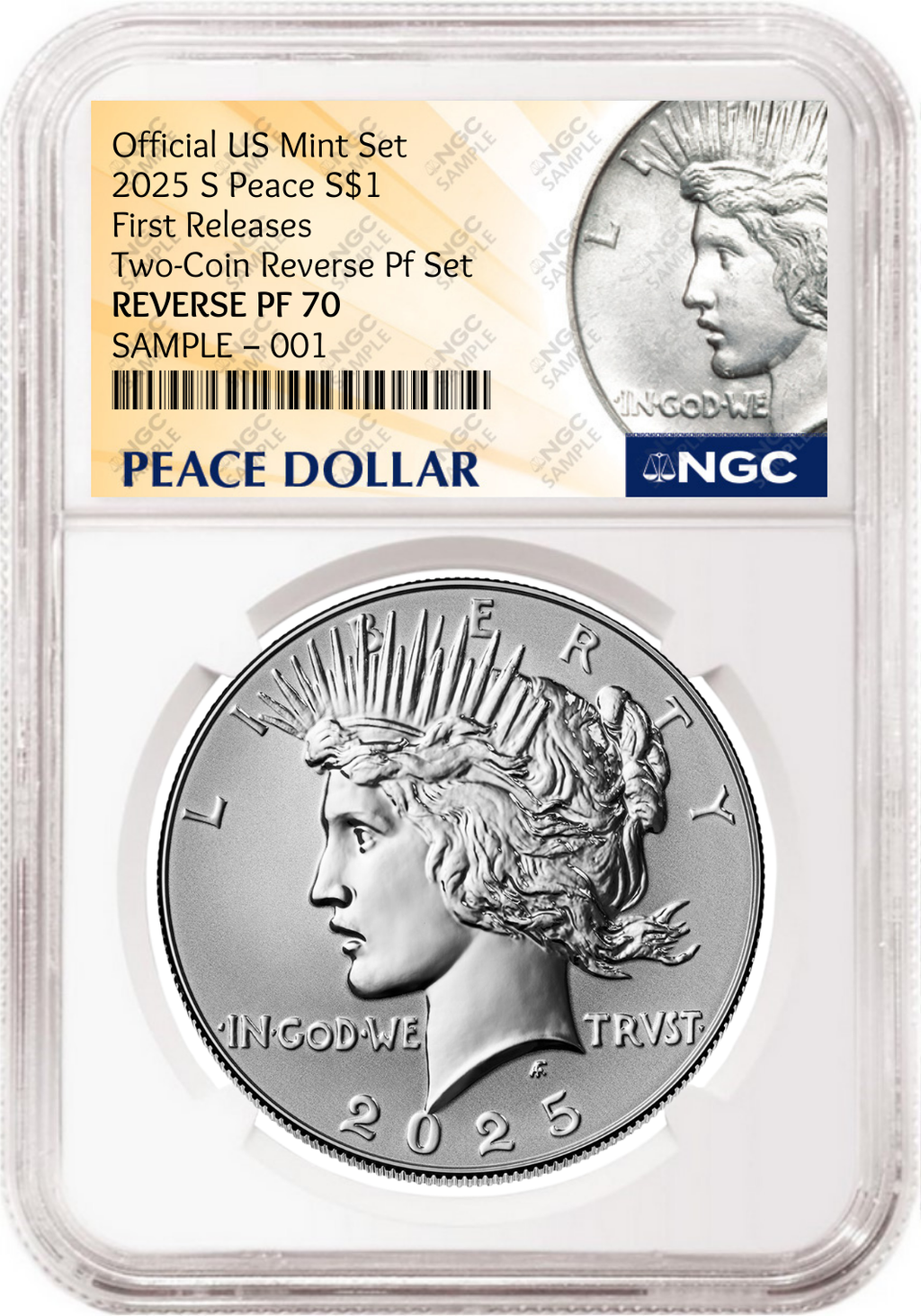 2025 Reverse Proof Peace Silver Dollar NGC RP 70 First Releases Peace