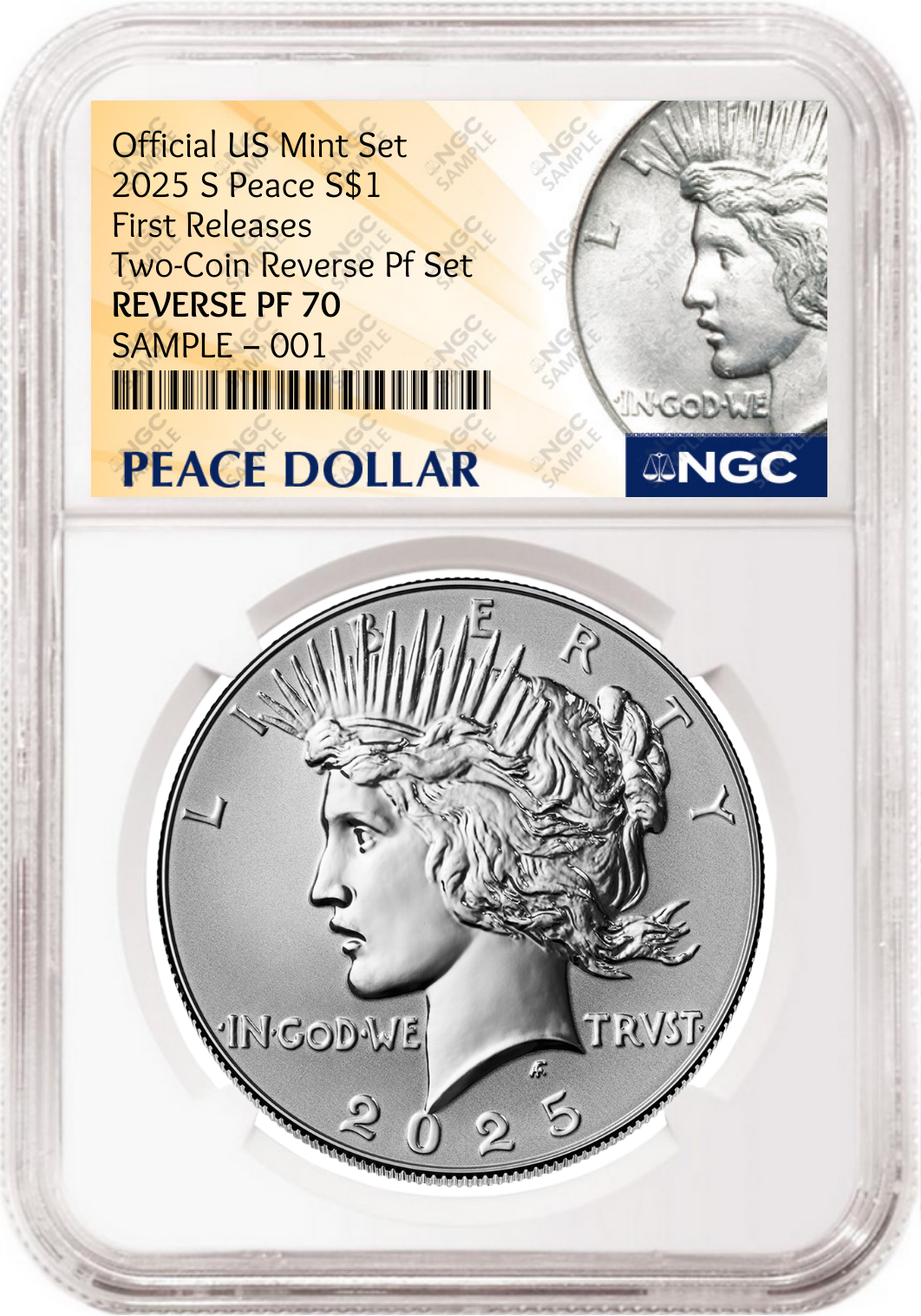2025 Reverse Proof Peace Silver Dollar NGC RP 70 First Releases Peace