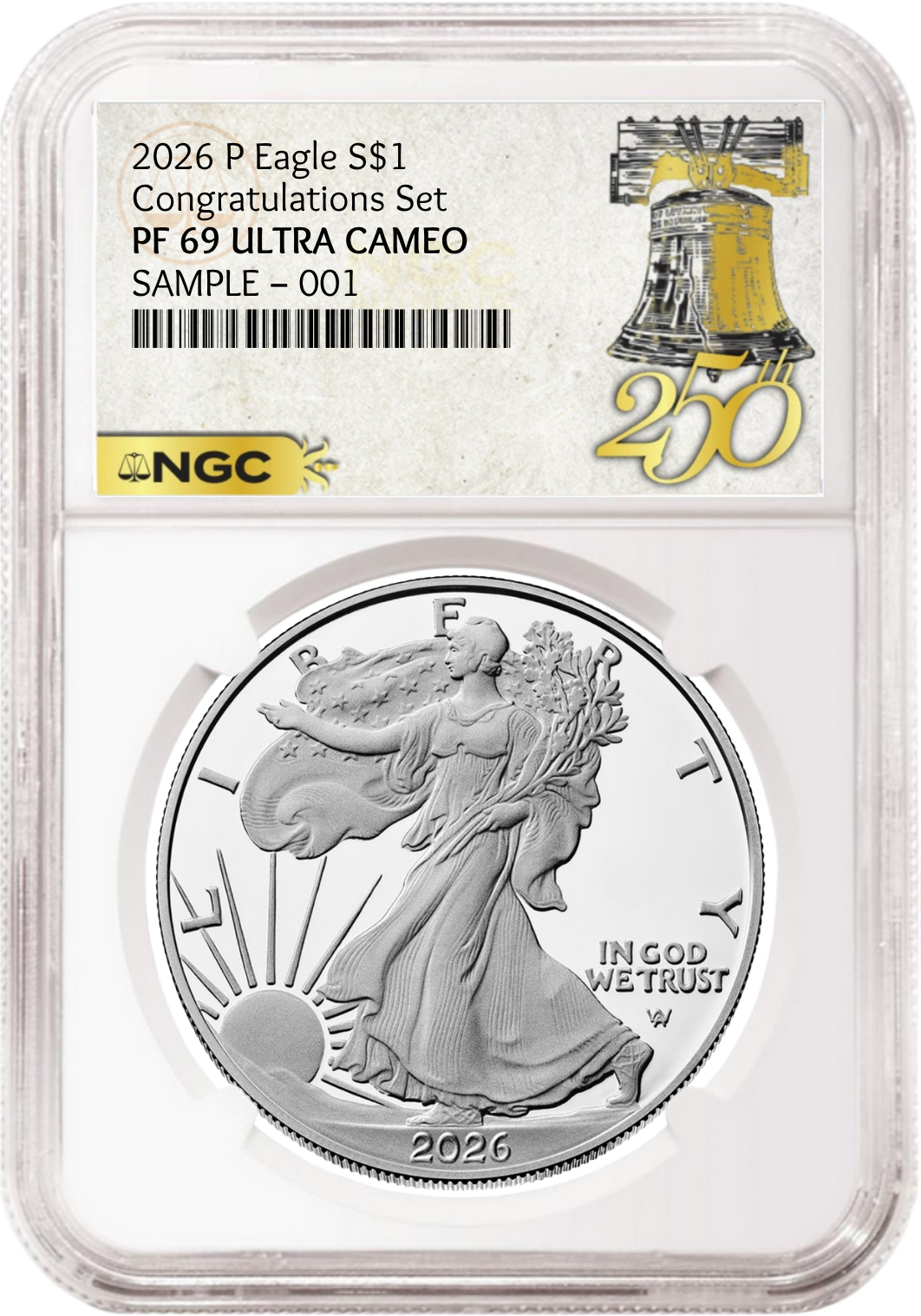 2026 P Congratulations Set Proof Silver Eagle NGC PF 69, Bell    Presale