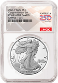 2026 P Congratulations Set Proof Silver Eagle NGC PF 69, 250 Flag   Presale