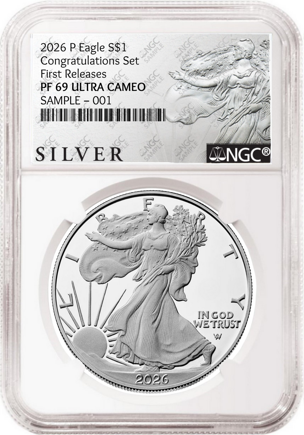 2026 P Congratulations Set Proof Silver Eagle NGC PF 69, First Releases ALS