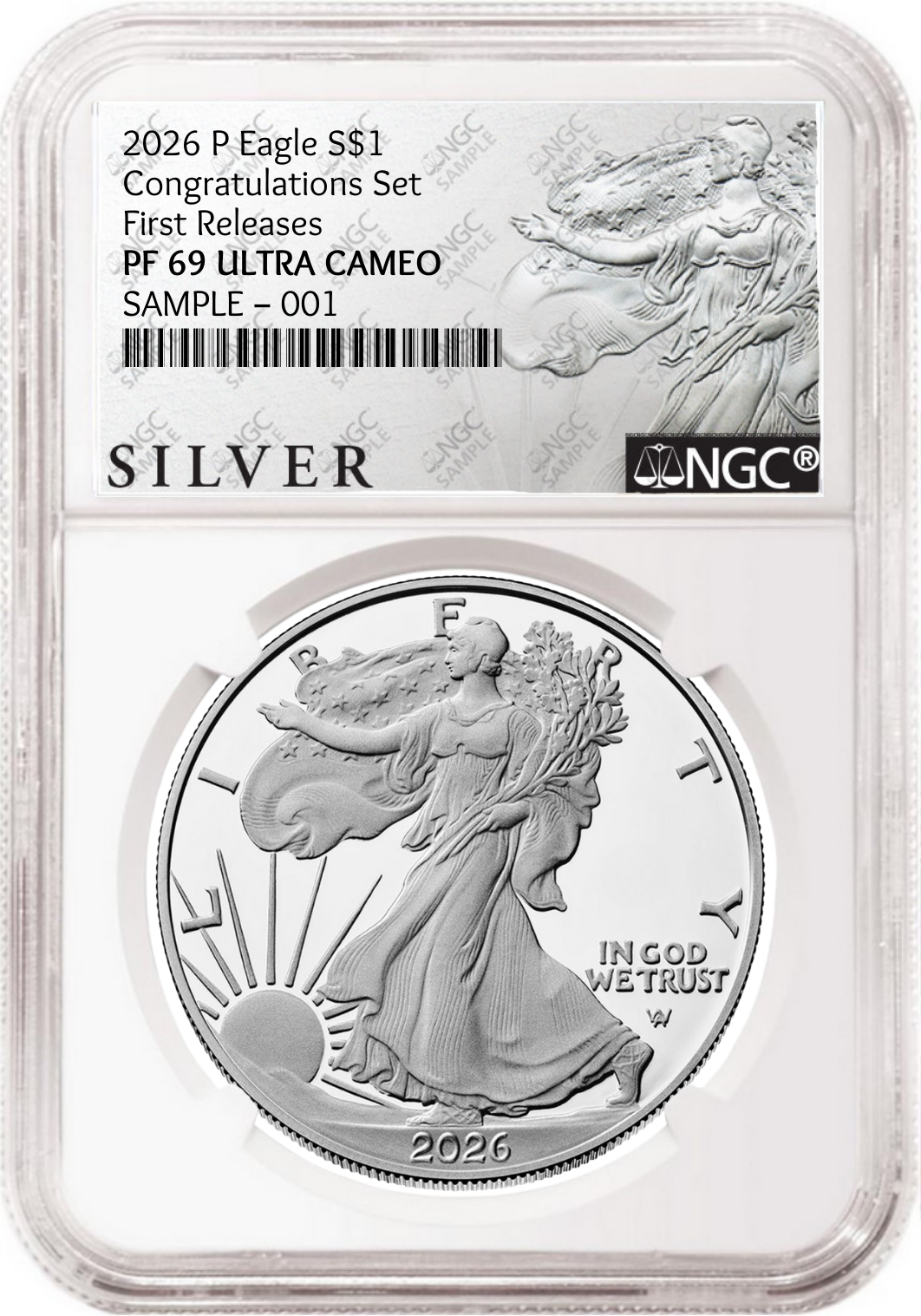 2026 P Congratulations Set Proof Silver Eagle NGC PF 69, First Releases ALS