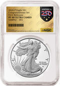 2026 P Congratulations Set Proof Silver Eagle NGC PF 69, First Releases Gold 250