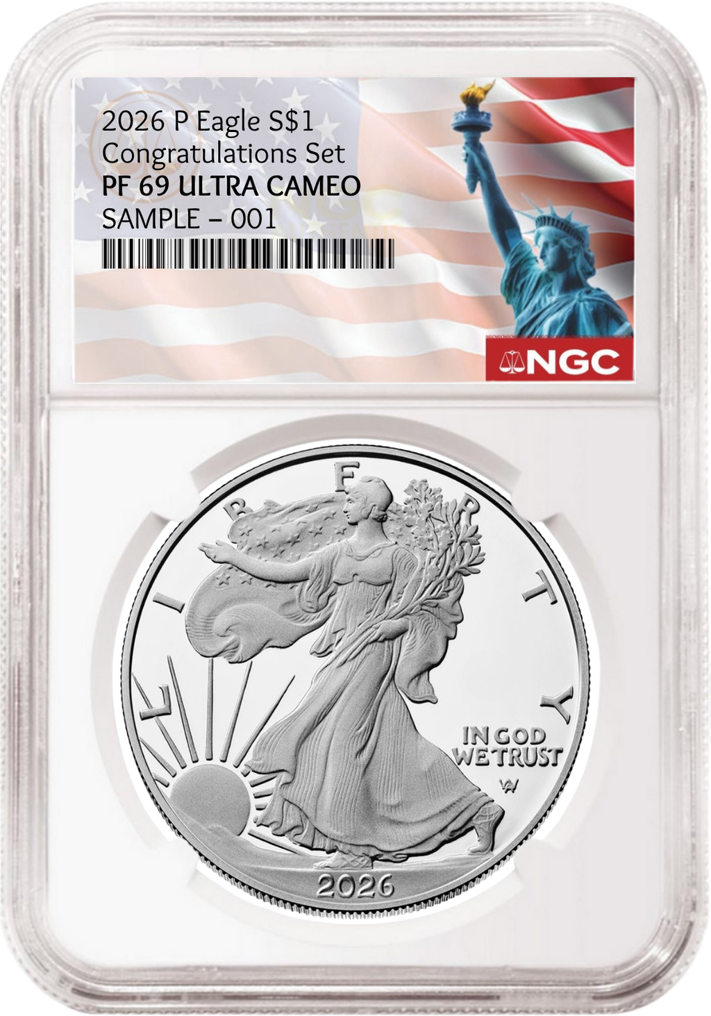 2026 P Congratulations Set Proof Silver Eagle NGC PF 69, Liberty    Presale