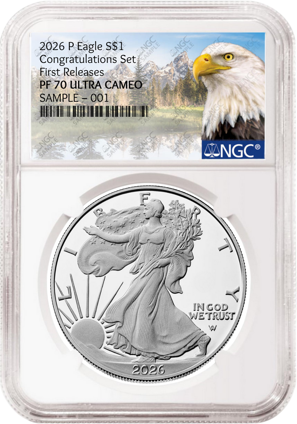 2026 P Congratulations Set Proof Silver Eagle NGC PF 70, First Releases Mtn