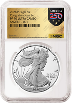 2026 P Congratulations Set Proof Silver Eagle NGC PF 70, Gold 250    Presale