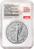 2026 W Enhanced Uncirculated Silver Eagle NGC MS 69, First Releases 250th Flag Label