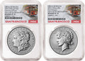 2 Coin Set 2025 Morgan and Peace Reverse Proof Silver Dollars NGC RP 70 First Day of Issue and First Releases SF