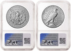 2 Coin Set 2025 Morgan and Peace Reverse Proof Silver Dollars NGC RP 70 First Day of Issue and First Releases SF