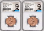 2 Coin set, 1776-2026 P & D Lincoln Cent , NGC MS 66 RD First Day of Issue, Lincoln Label