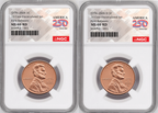 2 Coin set, 1776-2026 P & D Lincoln Cent , NGC MS 66 RD First Releases, 250 Flag