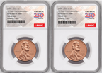 2 Coin set, 1776-2026 P & D Lincoln Cent , NGC MS 68 RD First Day of Issue, 250 Flag