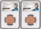 2 Coin set, 1776-2026 P & D Lincoln Cent , NGC MS 68 RD First Day of Issue, Lincoln Label