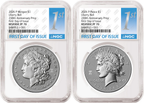 2 Coin Set 2026 Morgan and Peace Reverse Proof Liberty Bell Privy NGC RP70 First Day of Issue 1st Presale