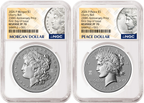 2 Coin Set 2026 Morgan and Peace Reverse Proof Liberty Bell Privy NGC RP70 First Day of Issue MP Presale
