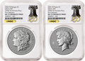 1776~2026 Morgan and Peace Enhanced Uncirculated Dollar 2 Coin Set, 250th Privy, NGC MS70 First Releases, 250 Liberty Bell Label