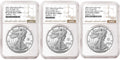3 Coin Set 2025 Silver Eagles 250th Anniversary Privy NGC PF 69 Brown
