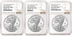 3 Coin Set 2025 Silver Eagles 250th Anniversary Privy NGC PF 69 Brown
