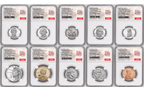 1776-2026 US Mint Complete 10 Coin Silver Proof Set, NGC PF69 First Releases, Flag