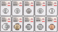 1776-2026 US Mint Complete 10 Coin Silver Proof Set, NGC PF70 FDOI, Flag