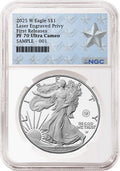 2025 W proof American Eagle Silver Dollar with laser engraved privy graded by NGC with the West Point silver star label.